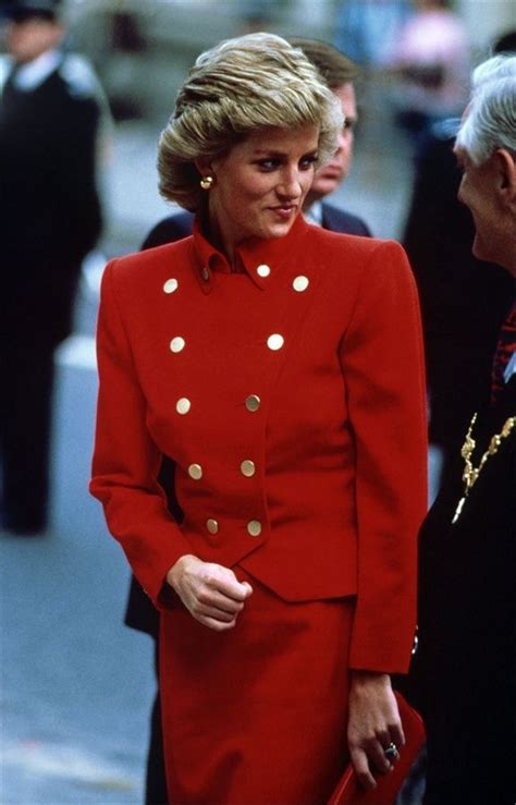 princess diana red suit